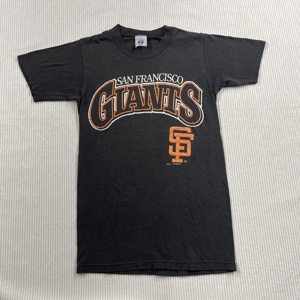 Vintage San Francisco Giants Shirt Mens Small Black MLB Baseball Made USA Logo 7